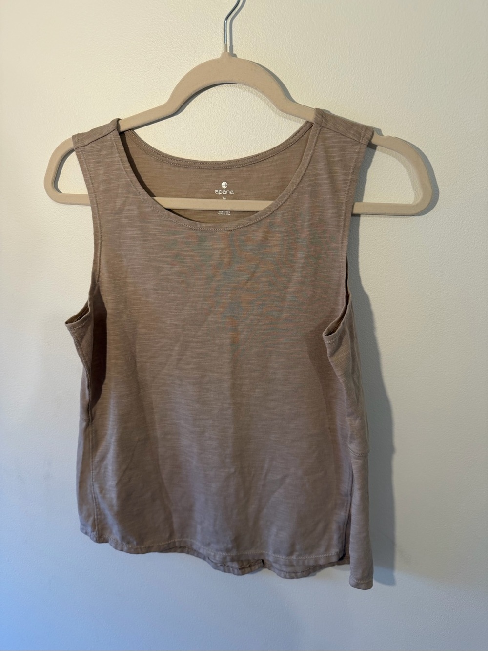 Apana Taupe Sleeveless Crewneck Tank Top